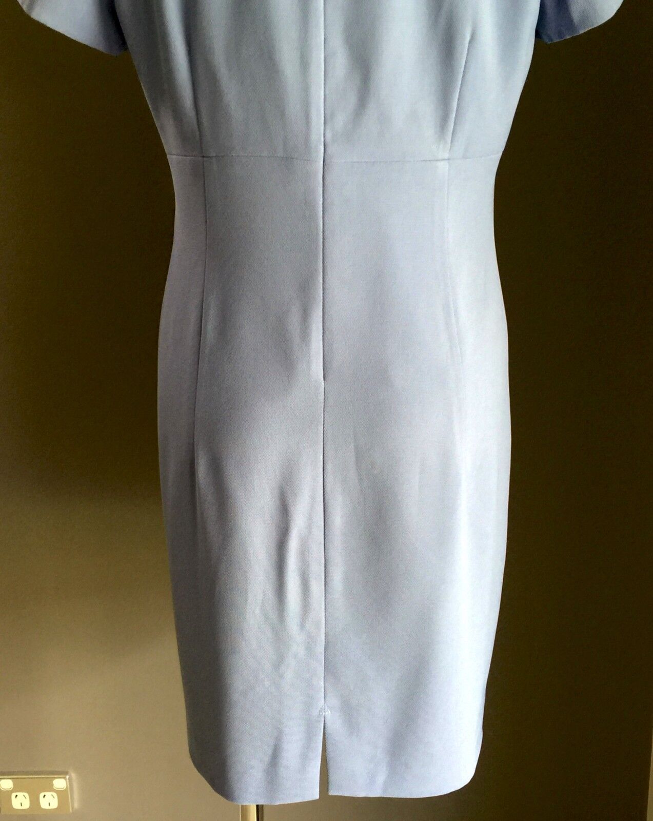 EVENTS Dress Cornflower Blue Knee Length Short Sleeve Sheath Size 14 1950's Look