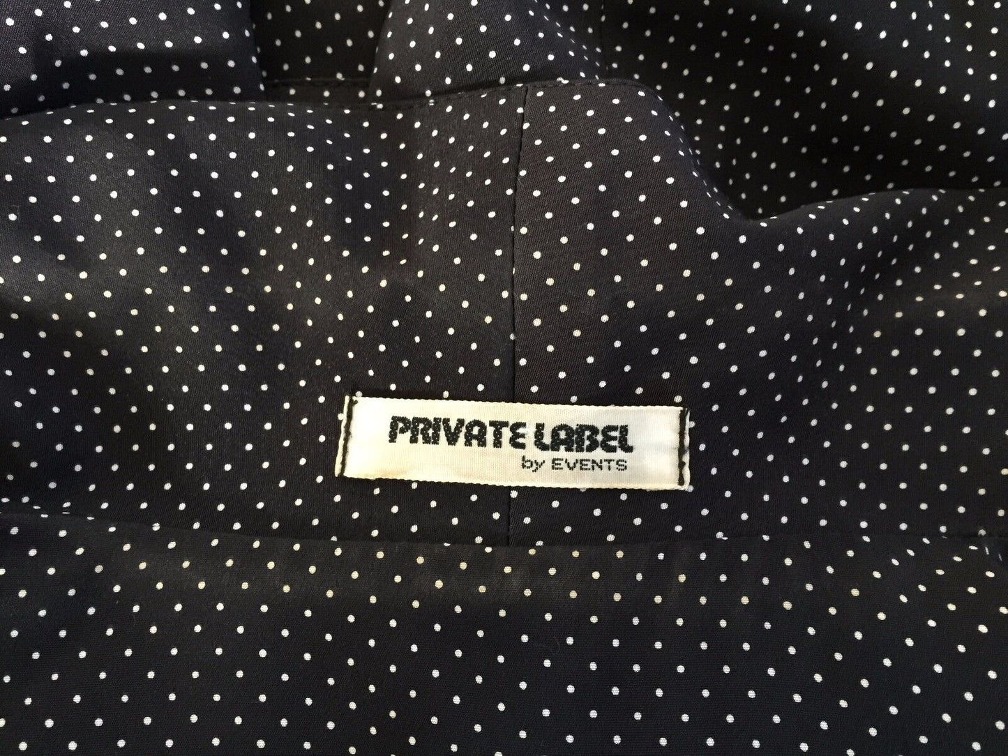 PRIVATE LABEL by EVENTS Jacket Black & White Dot Peplum Waist Size 10 Vintage