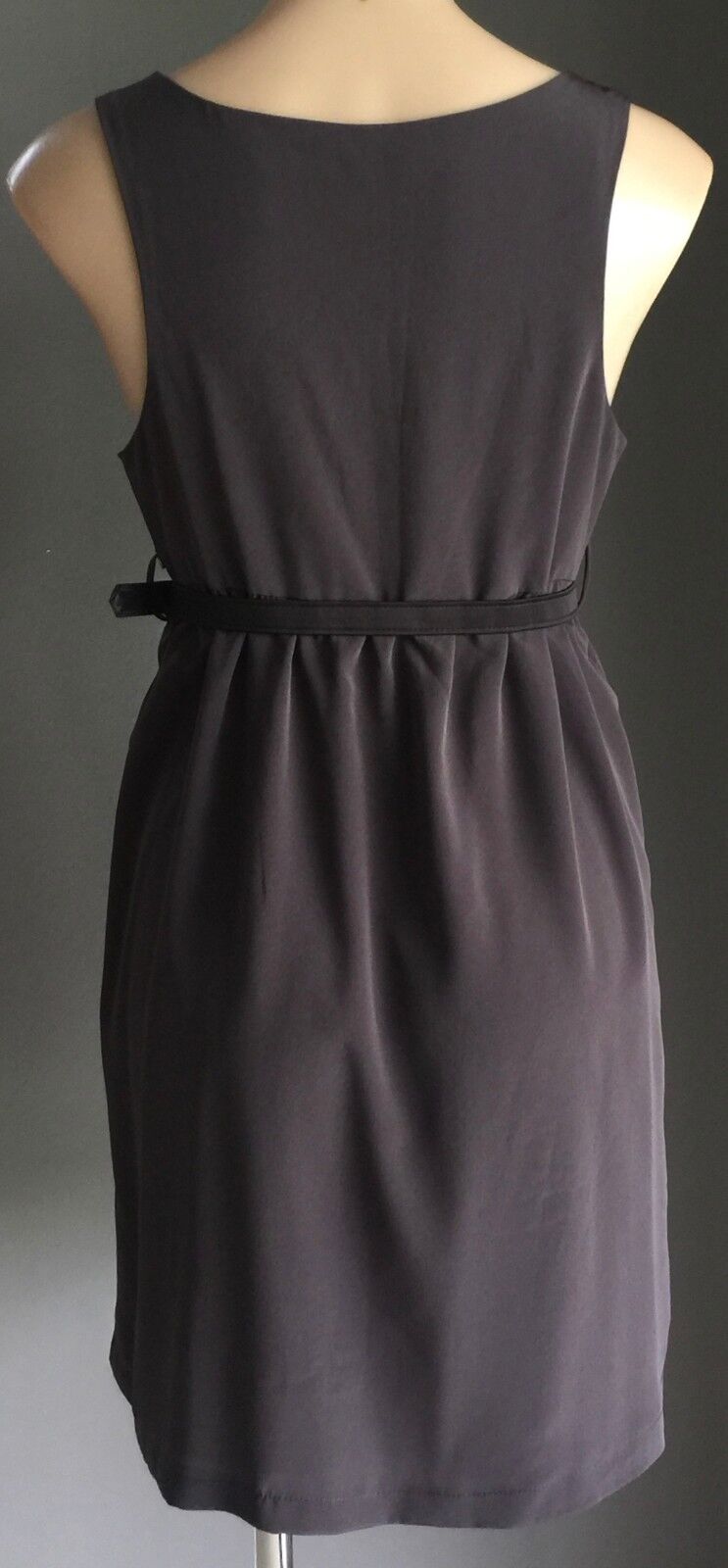 COOPER ST Pinafore Dress Sleeveless Style w Belt Low Cut Grey Size 12 Retro