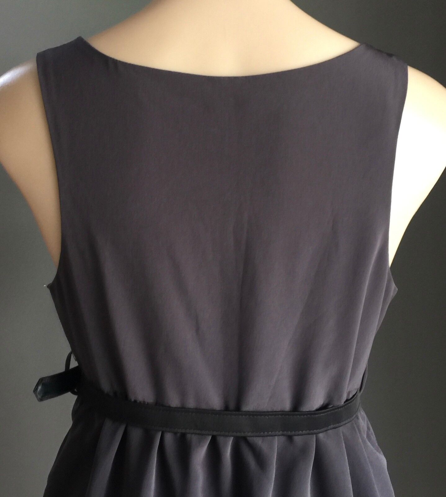 COOPER ST Pinafore Dress Sleeveless Style w Belt Low Cut Grey Size 12 Retro
