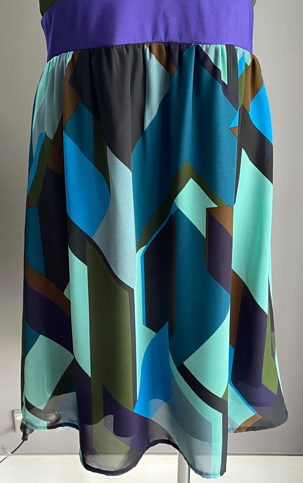 COOPER ST Halter Neck Dress Multicolour Abstract Print Sleeveless Size 12