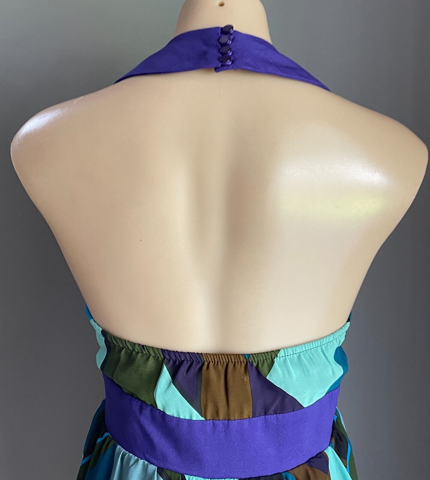 COOPER ST Halter Neck Dress Multicolour Abstract Print Sleeveless Size 12