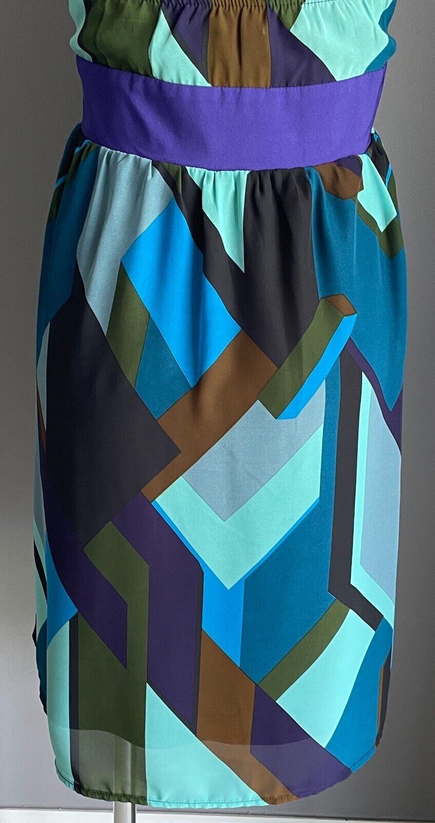 COOPER ST Halter Neck Dress Multicolour Abstract Print Sleeveless Size 12