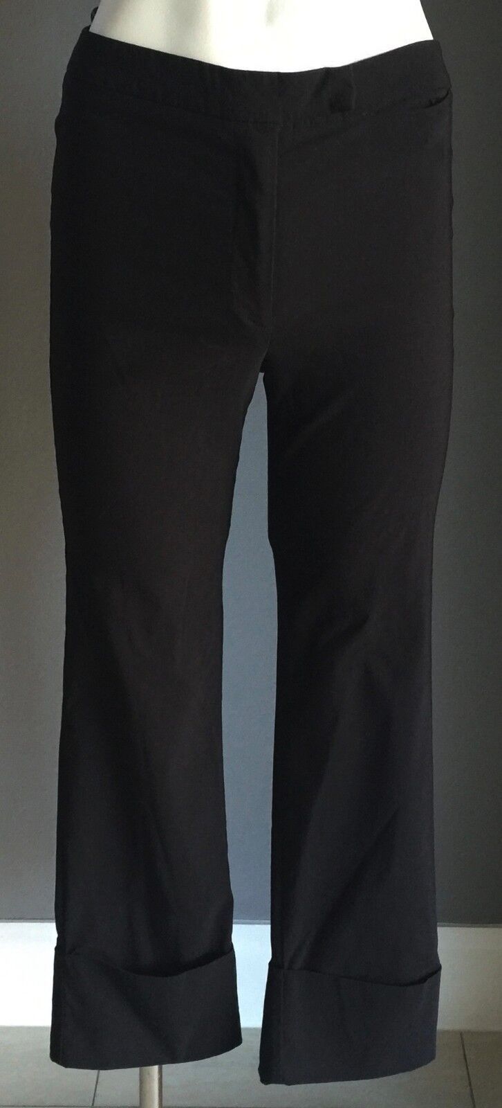 COOPER ST CLOTHING Pants Black Straight Leg Cuffed Cropped Trousers Size 10