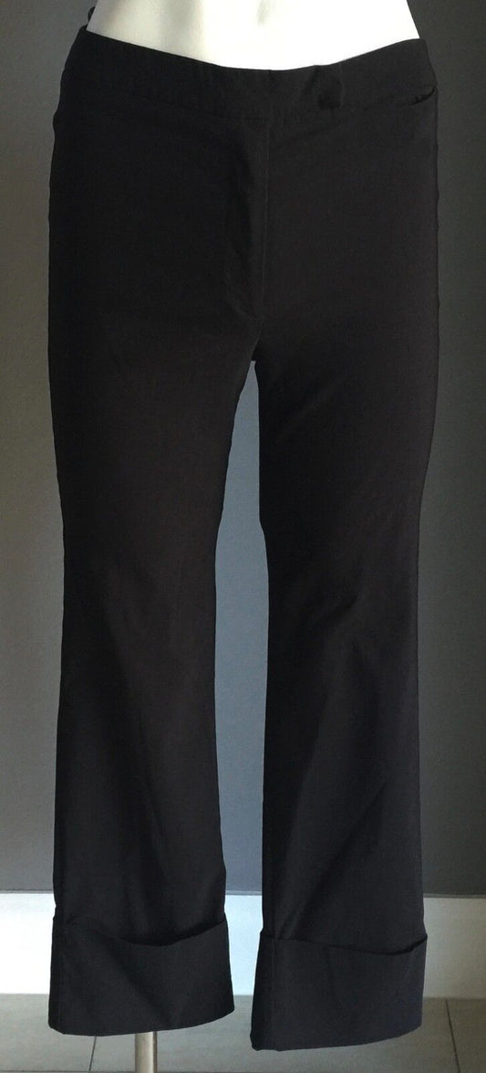 COOPER ST CLOTHING Pants Black Straight Leg Cuffed Cropped Trousers Size 10