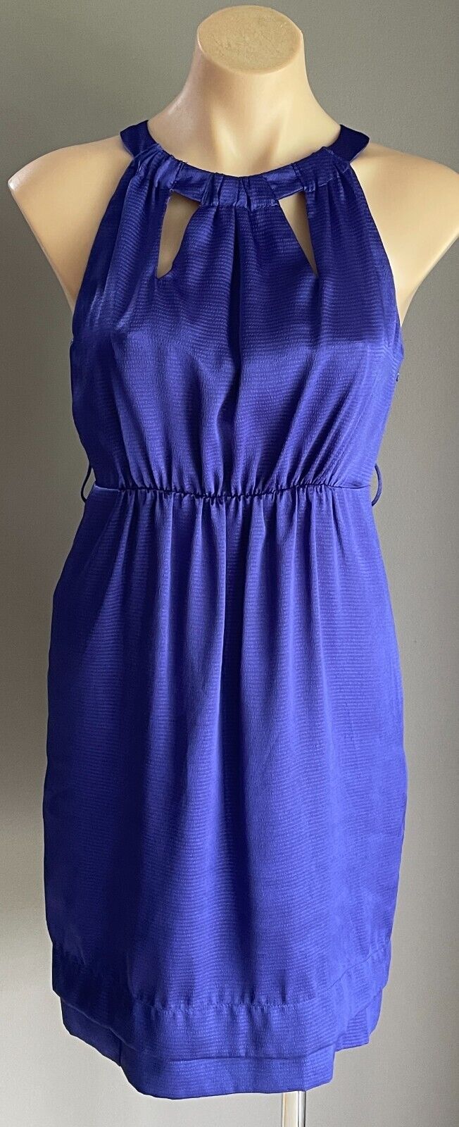 COOPER ST Halter Neck Dress Size 8 10 Cobalt Blue Sleeveless Elastic Waist