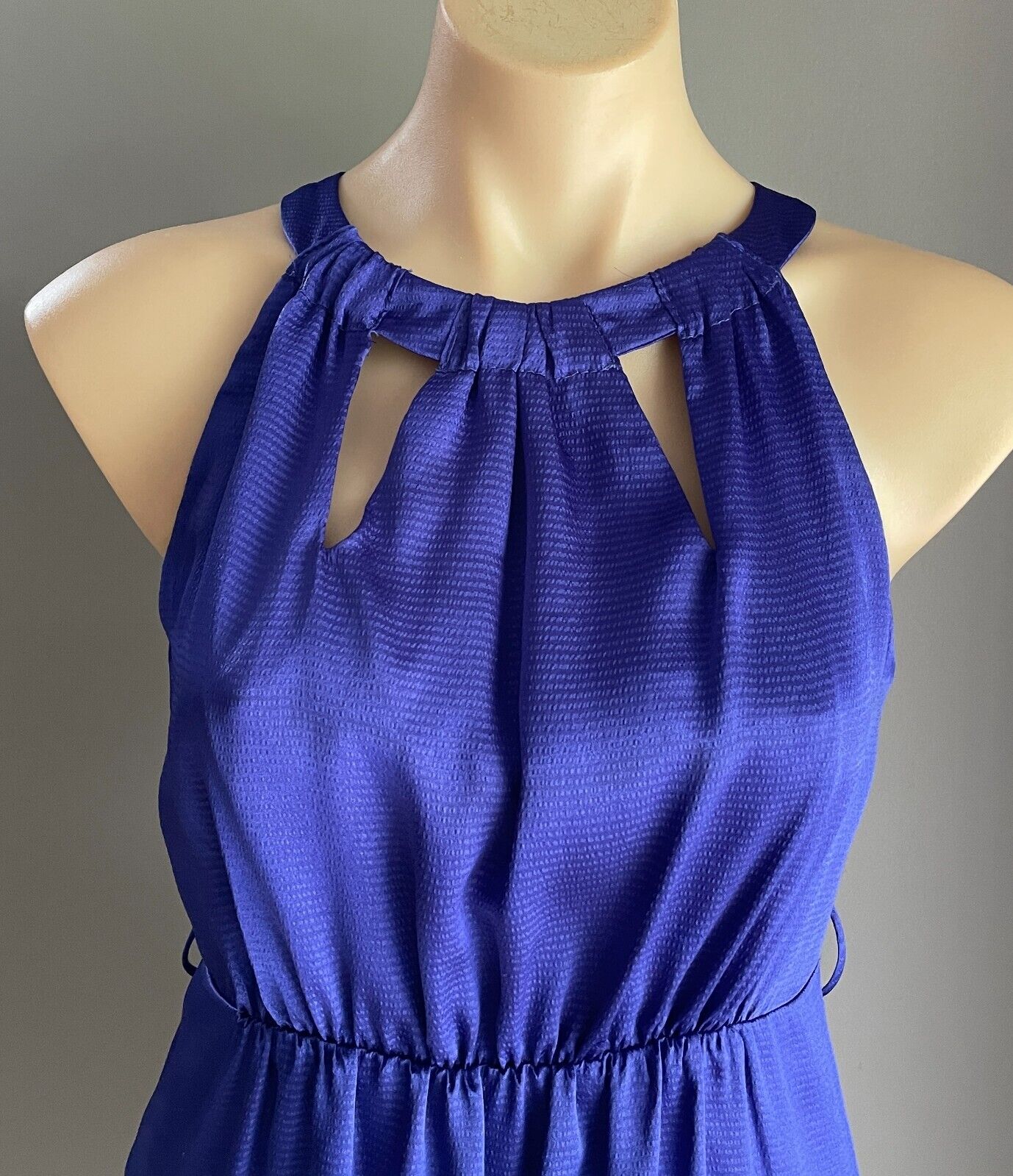 COOPER ST Halter Neck Dress Size 8 10 Cobalt Blue Sleeveless Elastic Waist