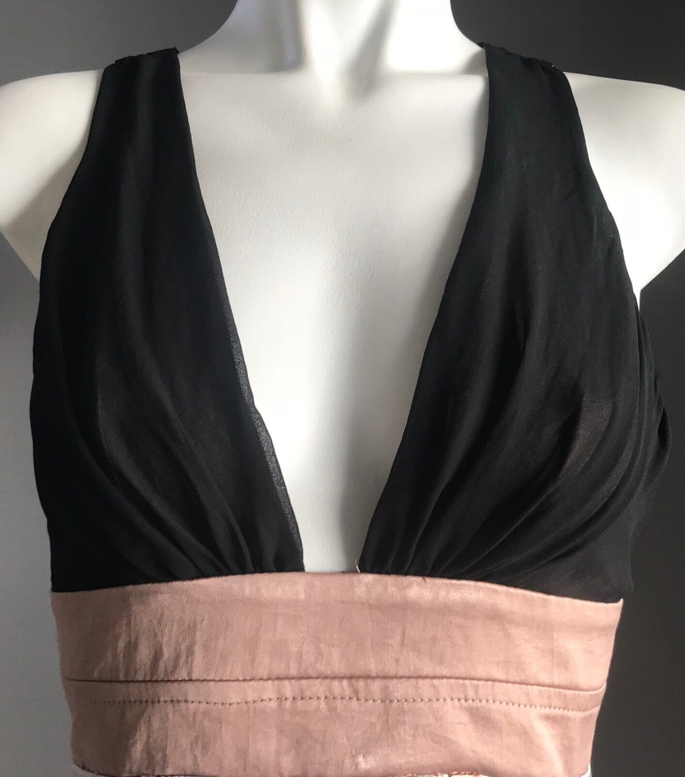 COOPER ST Dress Black White Bronze Empire Waist Racer Back Frock Ladies Size 6 8