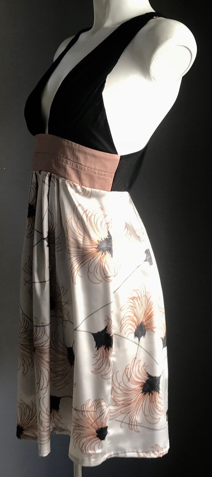 COOPER ST Dress Black White Bronze Empire Waist Racer Back Frock Ladies Size 6 8