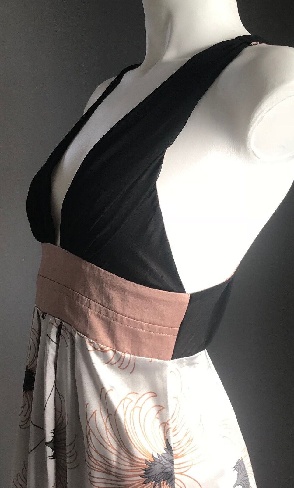 COOPER ST Dress Black White Bronze Empire Waist Racer Back Frock Ladies Size 6 8