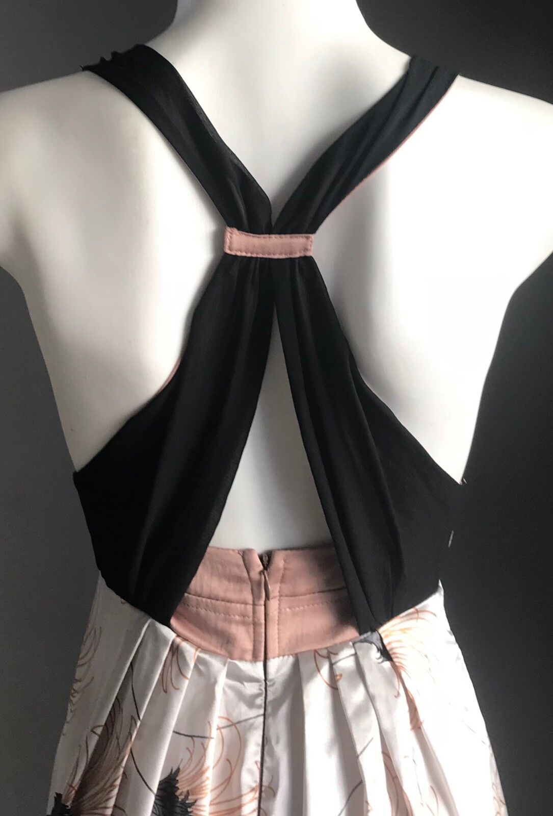 COOPER ST Dress Black White Bronze Empire Waist Racer Back Frock Ladies Size 6 8