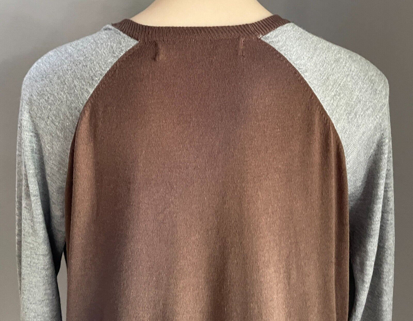 ZARA KNIT Cardigan Brown Grey Fine Knit Size EU L 12 14 Long Sleeve Buttons NEW