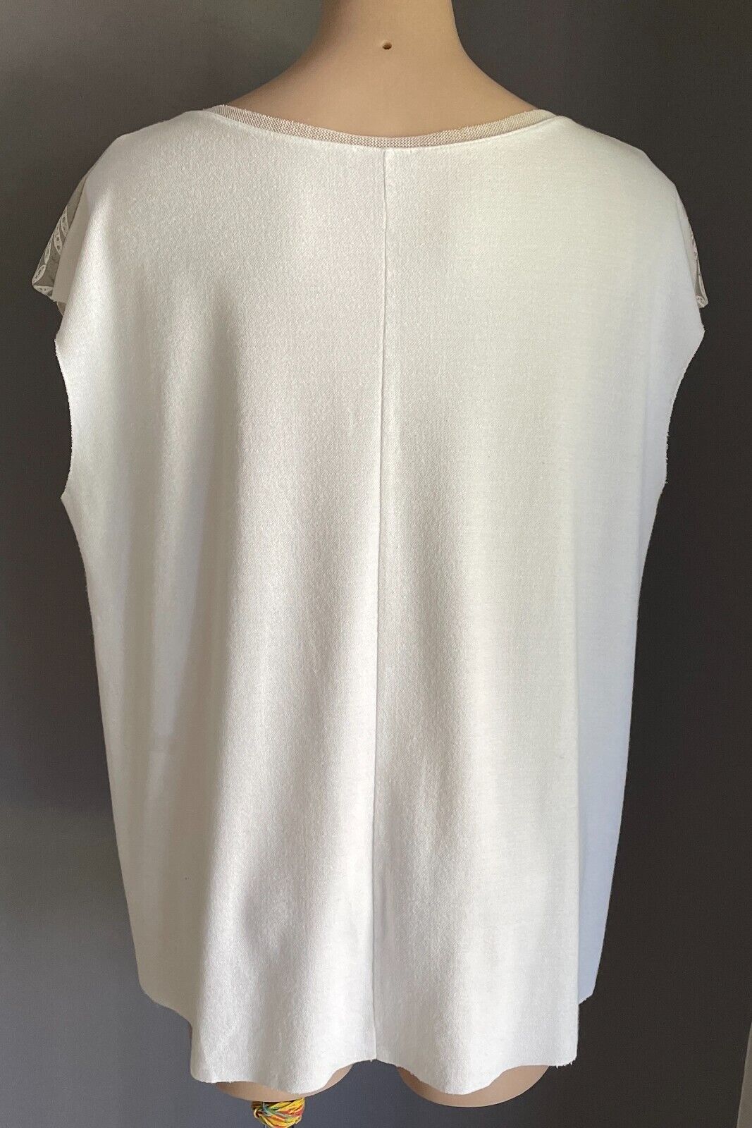 ZARA COLLECTION Hi-Lo Top Sleeveless Taupe Brown Ivory Print Size EU L AU 14