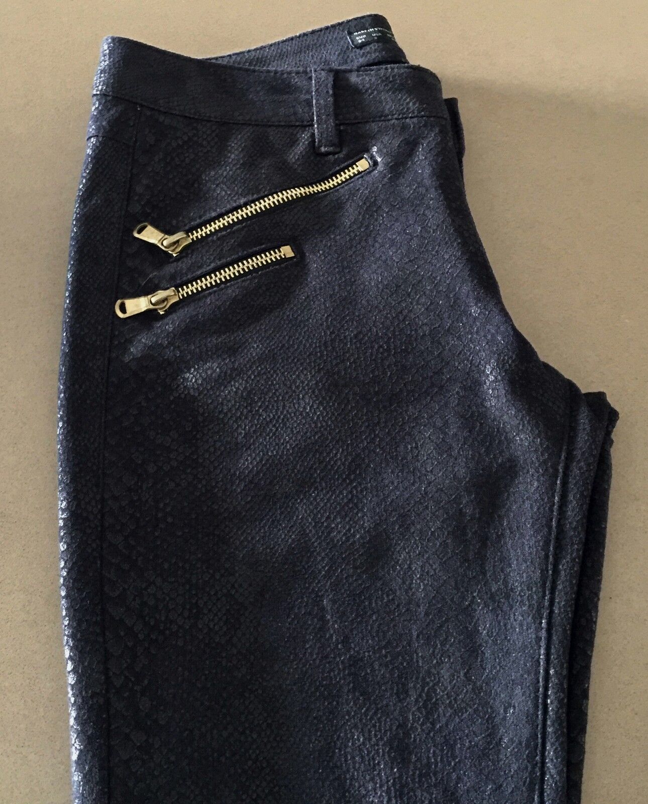 ZARA BASIC Treggings Black Skinny Ankle Zip Pants Jeggings EU 34 AU6