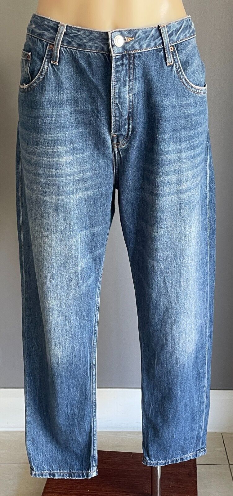 TOPSHOP Jeans Moto Hayden Size 14 Boyfriend Blue Denim Ladies Size W32 L32