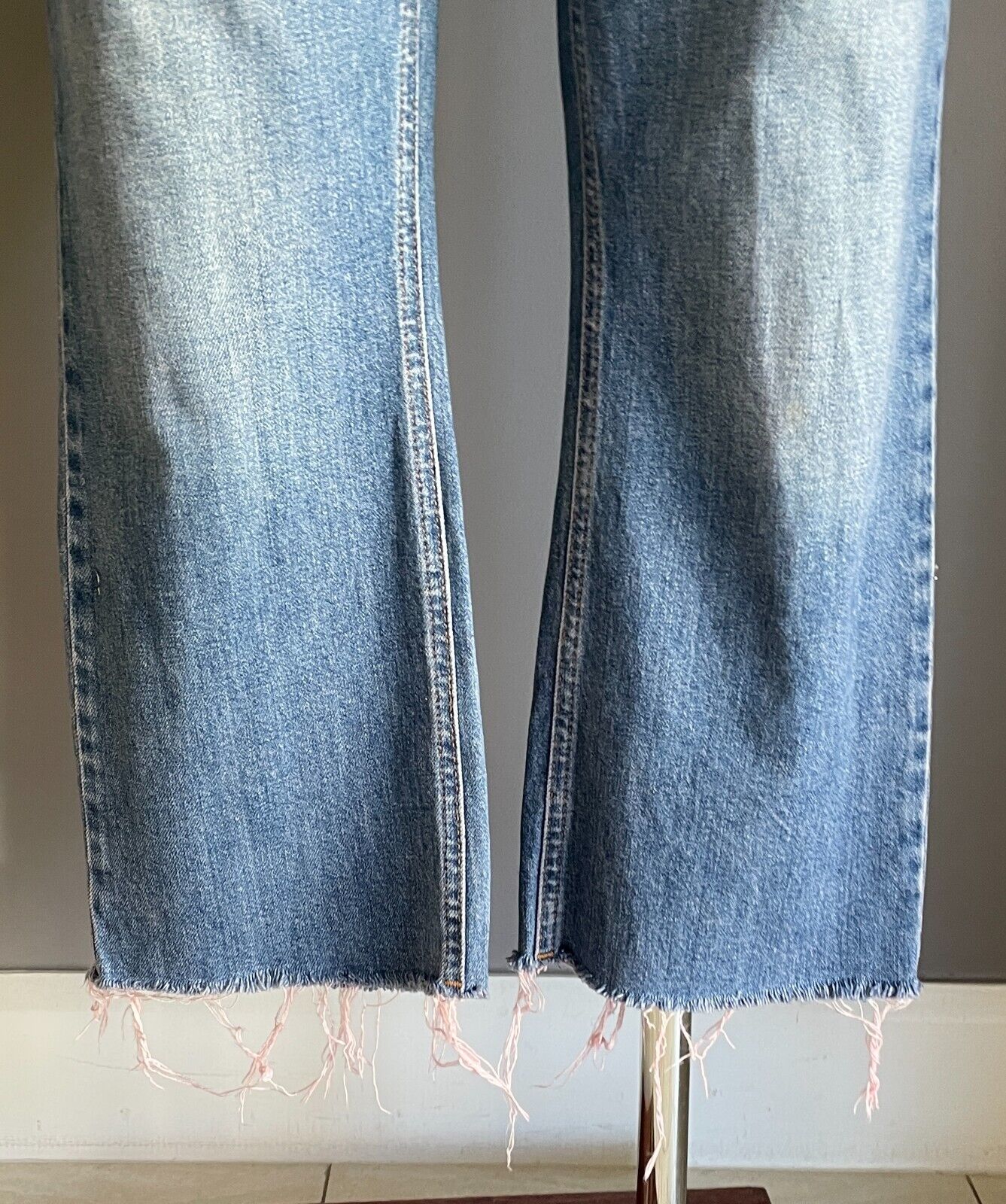 TOPSHOP Moto Dree Size 16 Jeans Straight Leg Crop Denim Fray Hem W34 L30 AU 16