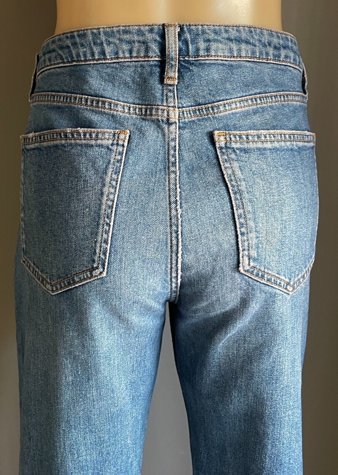 TOPSHOP Moto Dree Size 16 Jeans Straight Leg Crop Denim Fray Hem W34 L30 AU 16