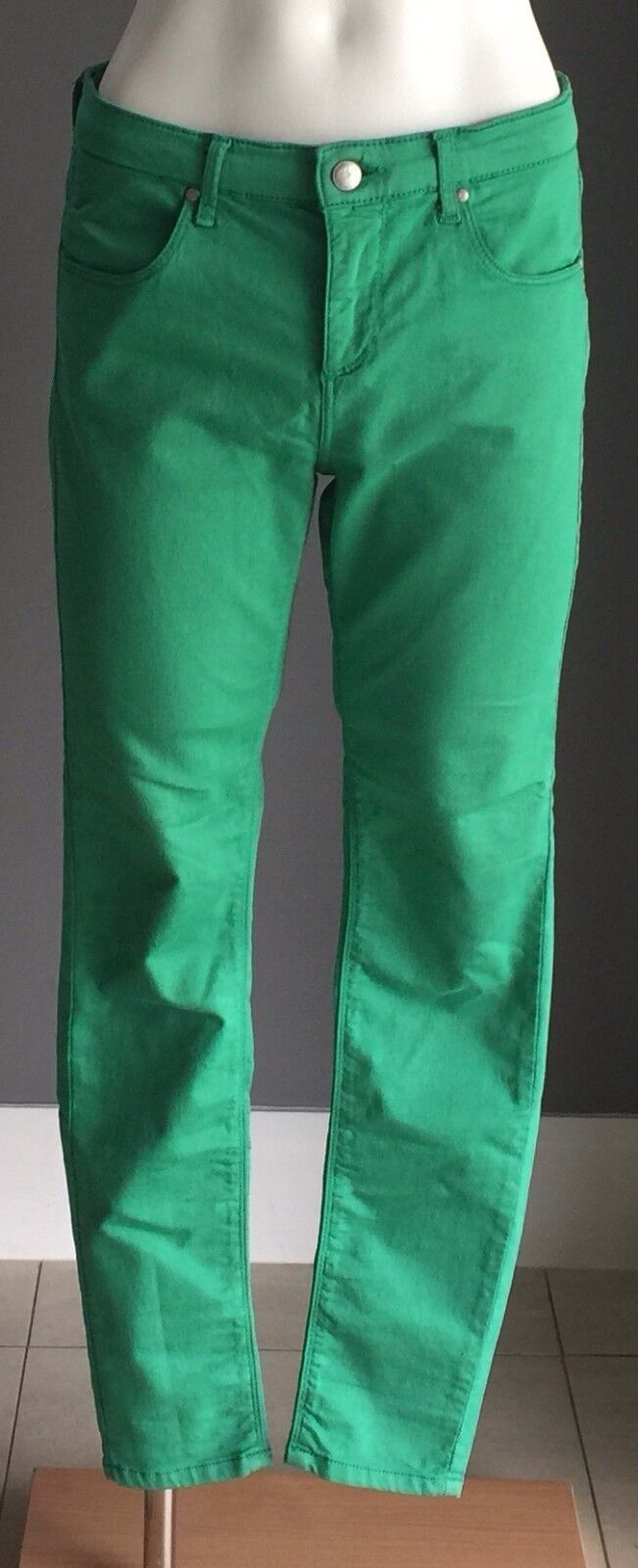 TOPSHOP Moto Leigh Size 12 Jeans Soft Denim  Green W 30 L 30 AU 10 NEW