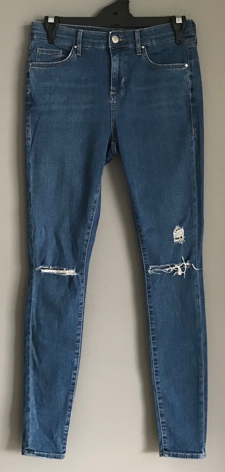 TOPSHOP Moto Jeans Size 10 Distressed Skinny Stretch Denim W28 L32