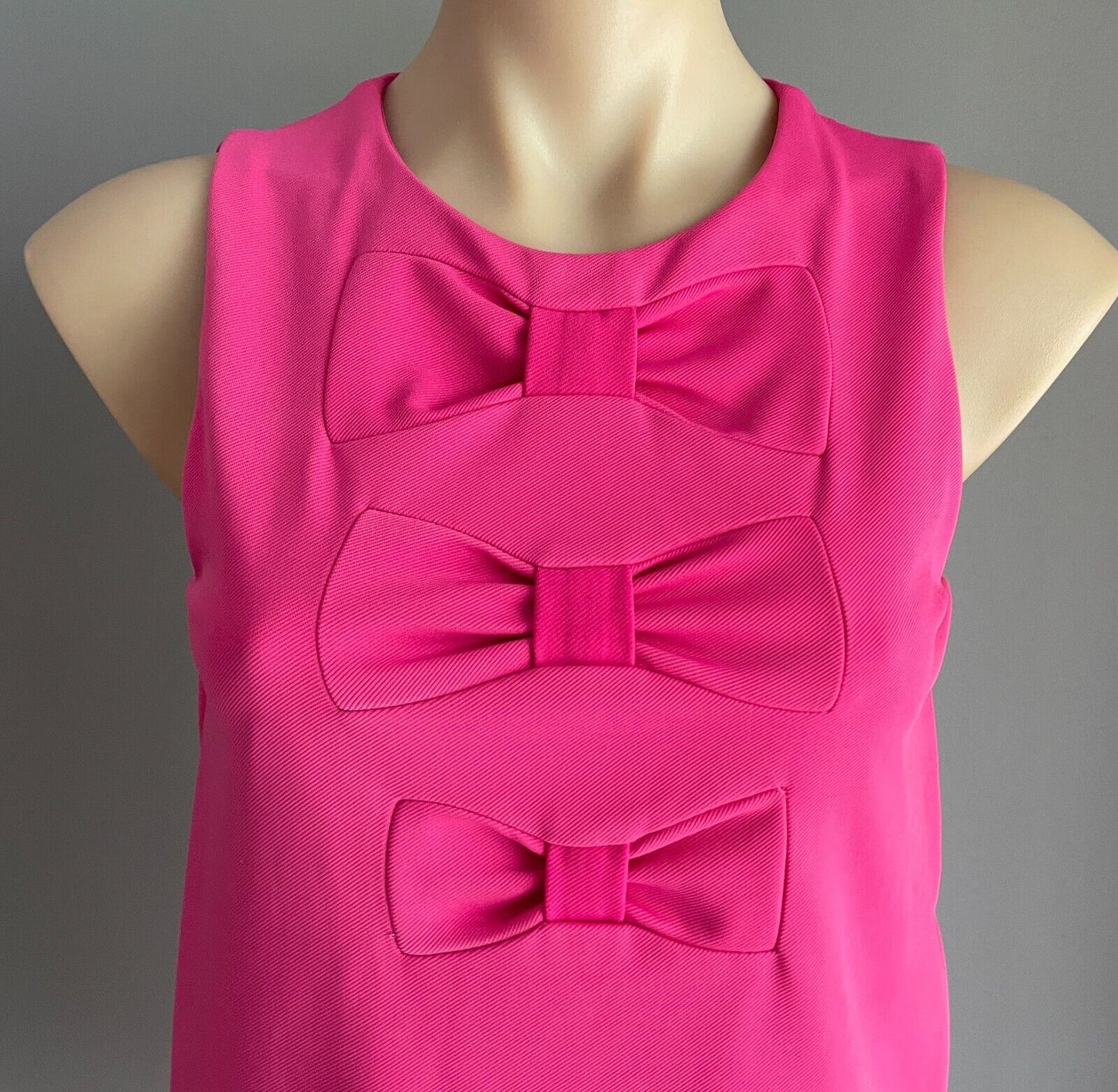 TOPSHOP Top Pink Sleeveless Bow Trim at Front Stretch Size 8 10 NEW