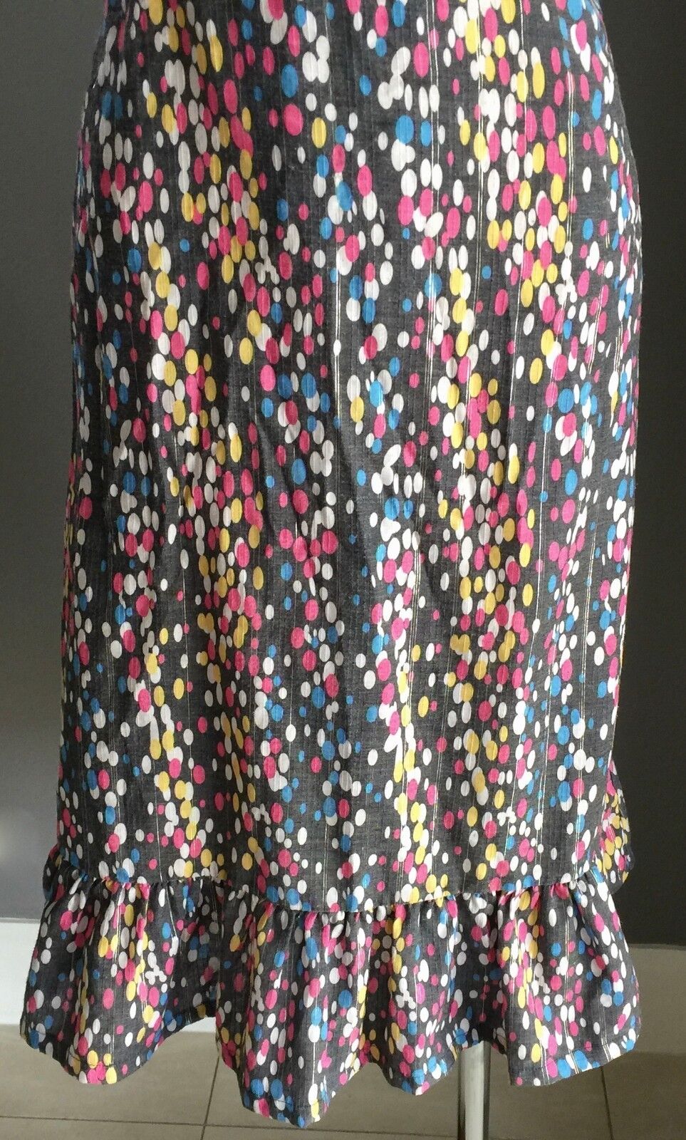 LAURA FOR TOPSHOP Dress MultiColoured Print Tie Back Pinafore Size M 12 Gorgeous
