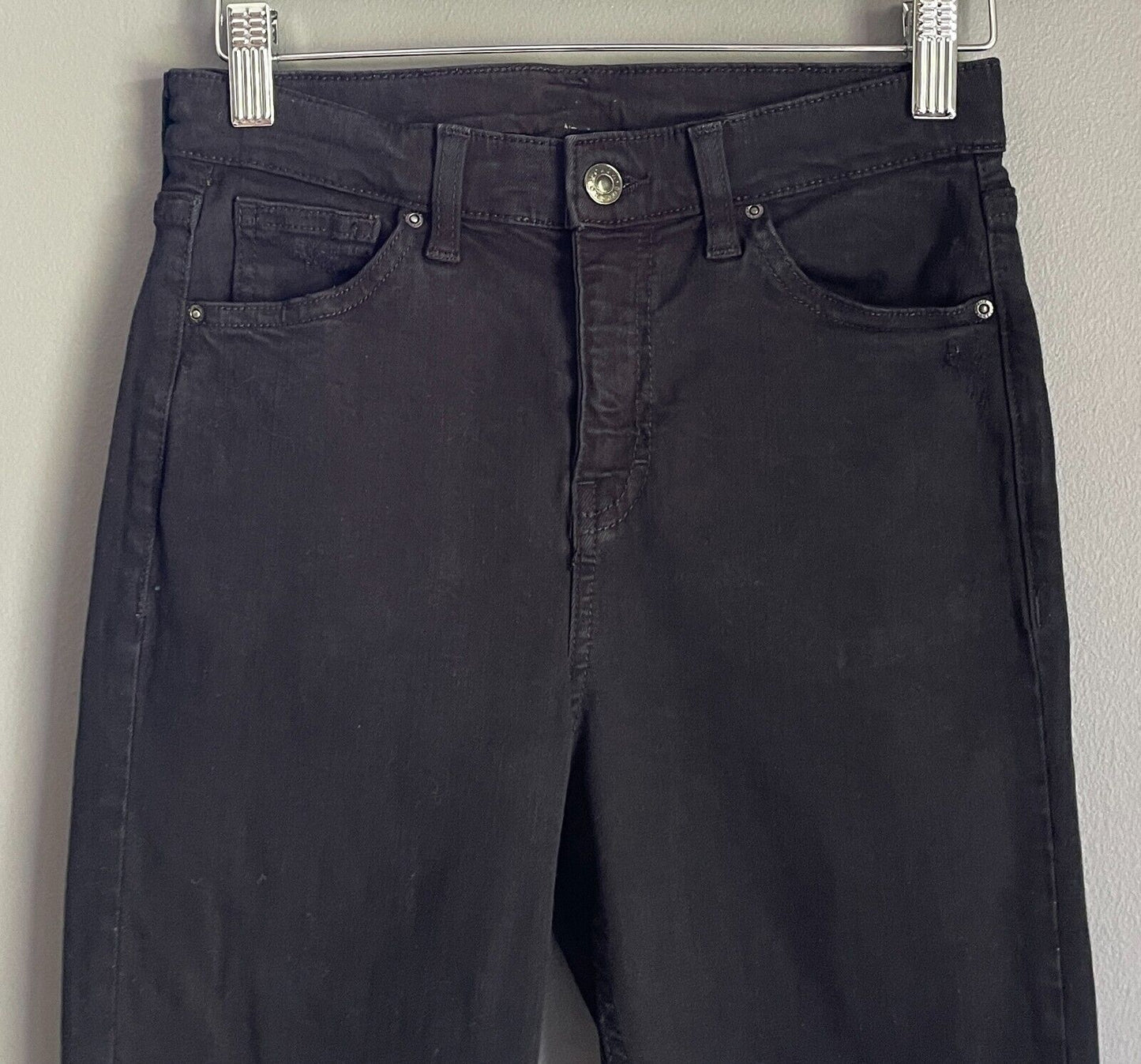 TOPSHOP Moto Jeans Black Ripped Skinny Stretch Denim Jeans Ladies W26 L34 AU 8
