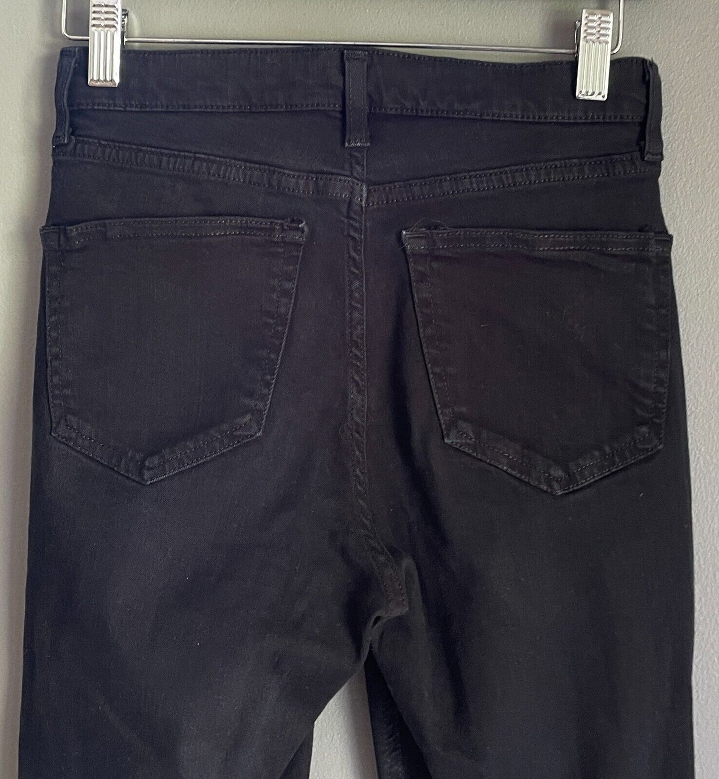 TOPSHOP Moto Jeans Black Ripped Skinny Stretch Denim Jeans Ladies W26 L34 AU 8
