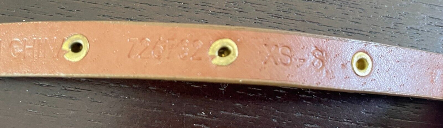 PORTMANS Belt PU 1cm Thin Brown & Tan Animal Print Gold Stud Trim Size XS S 10