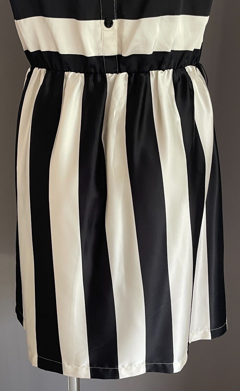 PORTMANS Dress Black & Cream Stripe Sleeveless Elastic Waist Sheath Size 12