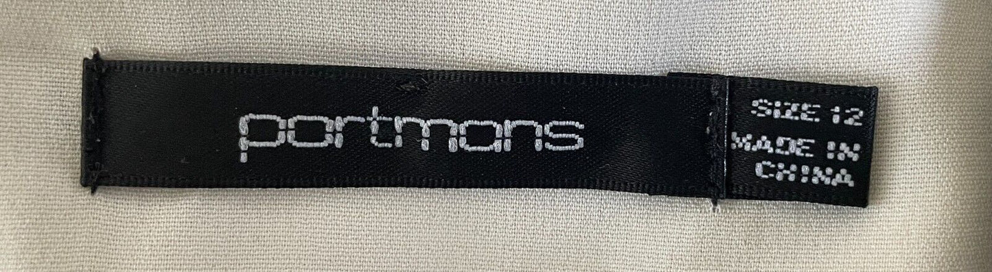 PORTMANS Dress Black & Cream Stripe Sleeveless Elastic Waist Sheath Size 12