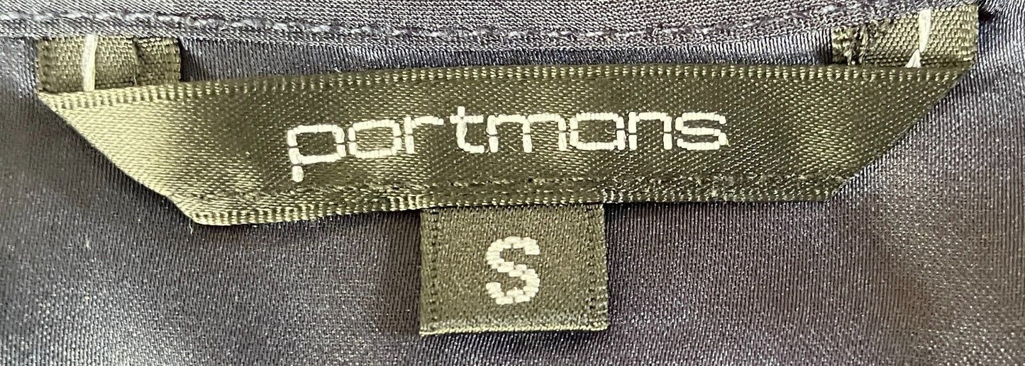 PORTMANS Top Navy Blue Sleeveless Exposed Zips At Shoulders Stretch Size S 10