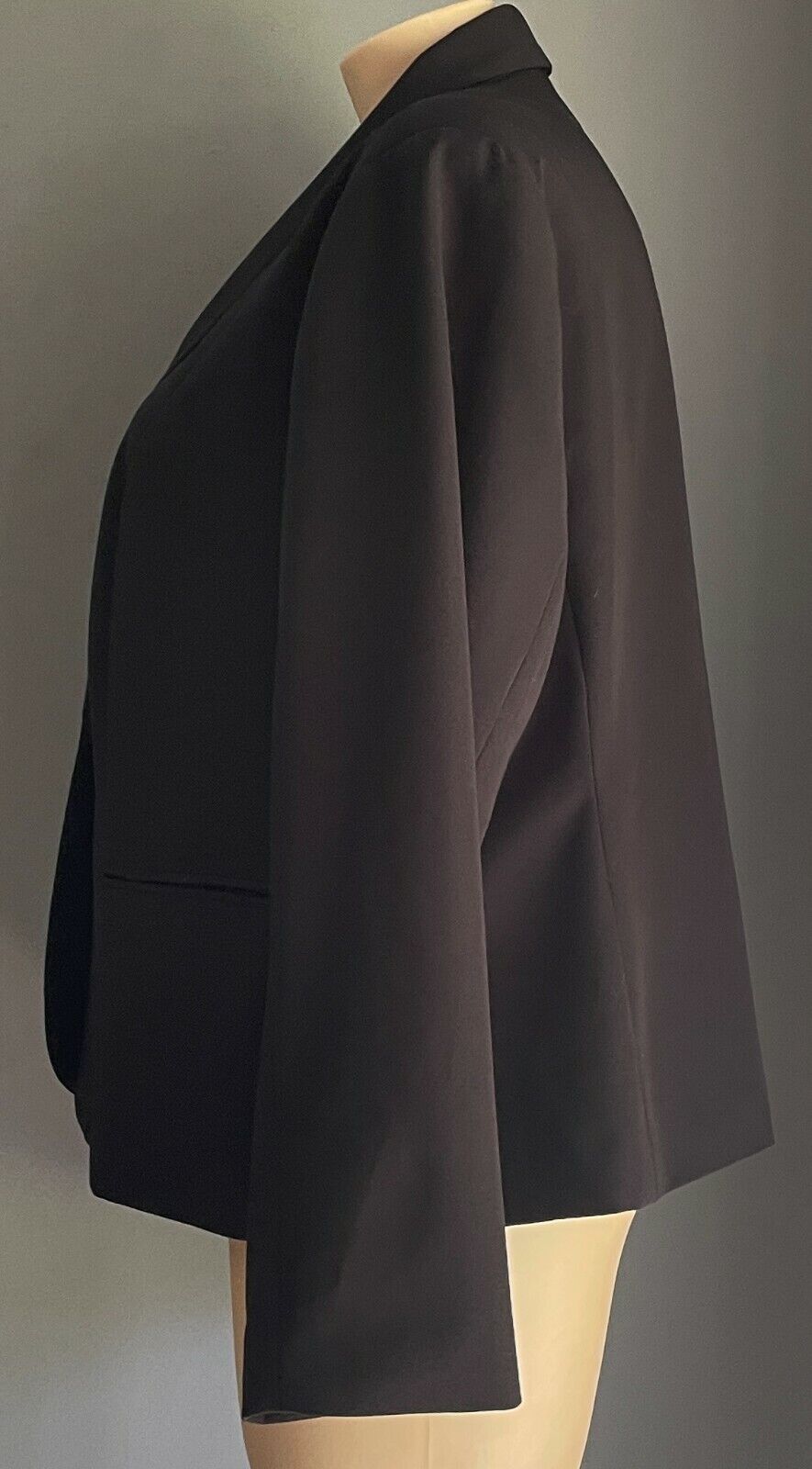 BASQUE Jacket Black Long Sleeve Shawl Collar Blazer Plus Size 24
