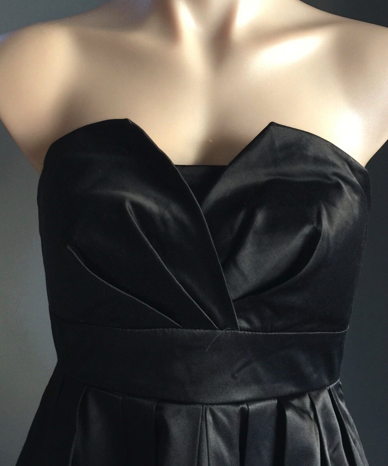 TATTOO Strapless Dress Mini Gothic Punk Black Satin Tulle Hem Size 10 Ab Fab