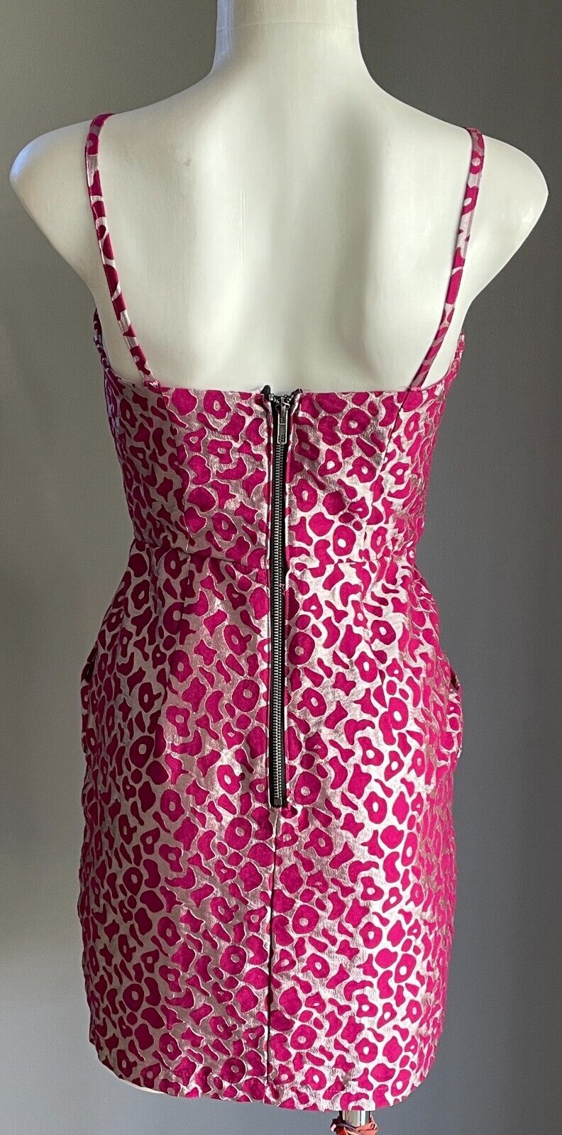 TATTOO Mini Dress Fuchsia Pink & Pink Animal Print Sleeveless Sheath Size 8 NEW