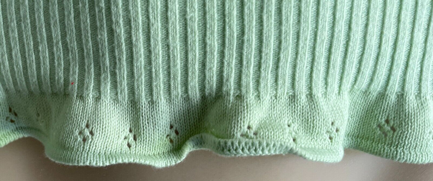 ALLY Knit Top Light Green Cap Sleeve Size M 10 Stretch