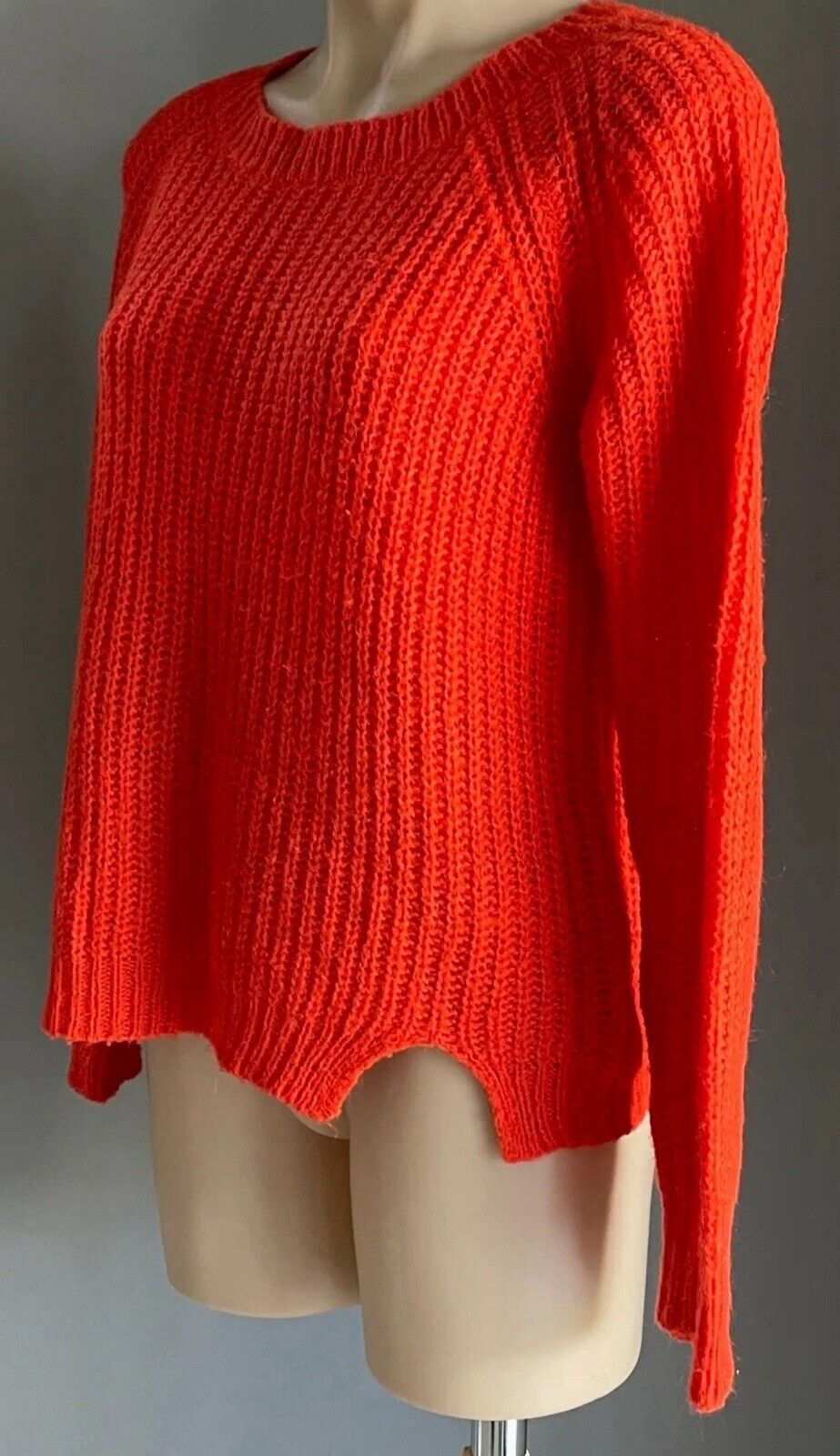 DECJUBA Jumper Orange Chunky Knit Long Sleeve Sweater Ladies Size M 12