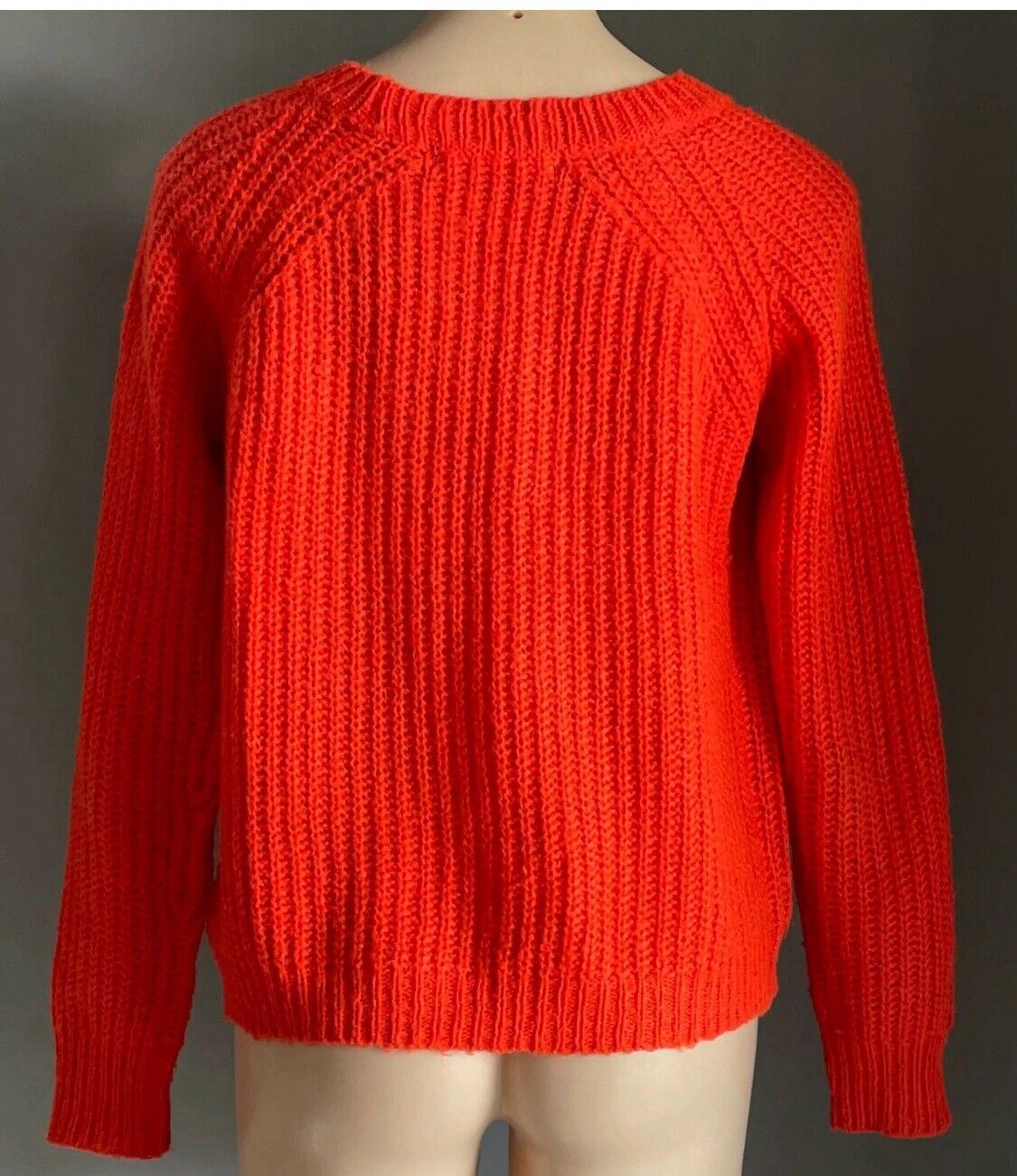 DECJUBA Jumper Orange Chunky Knit Long Sleeve Sweater Ladies Size M 12