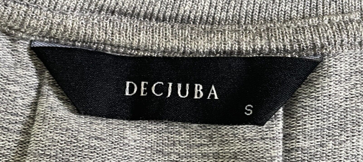 DECJUBA Top Grey Marl Sleeveless Blouse Round Cross Over Hi-Lo Hem Size S 10