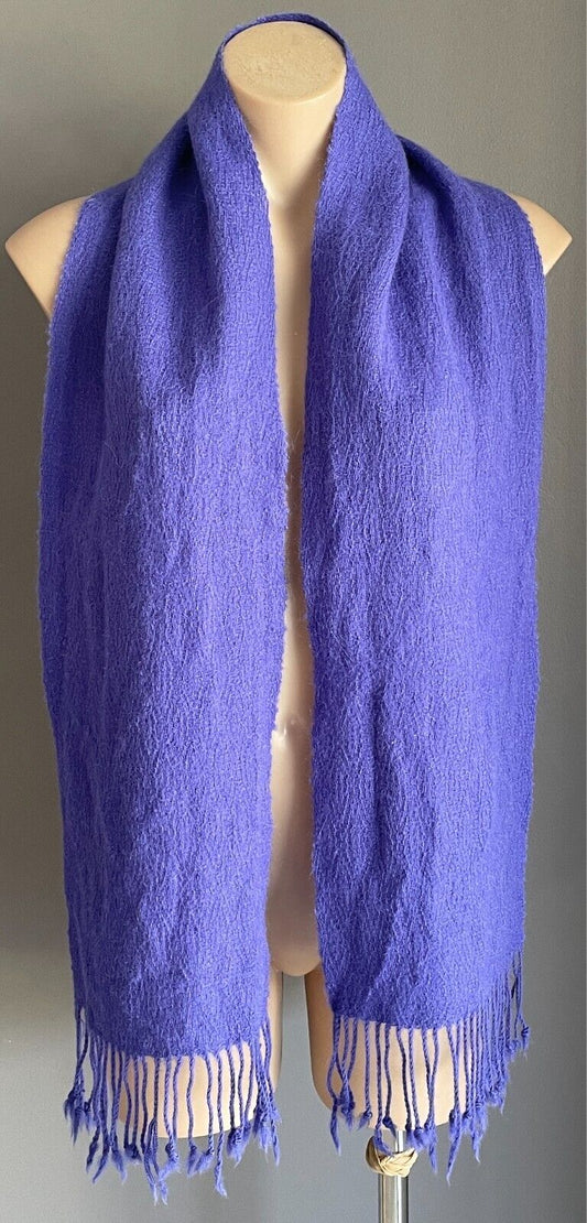 Ladies SCARF Purple Rectangle Soft To Touch Neck Wrap Fringe Trim