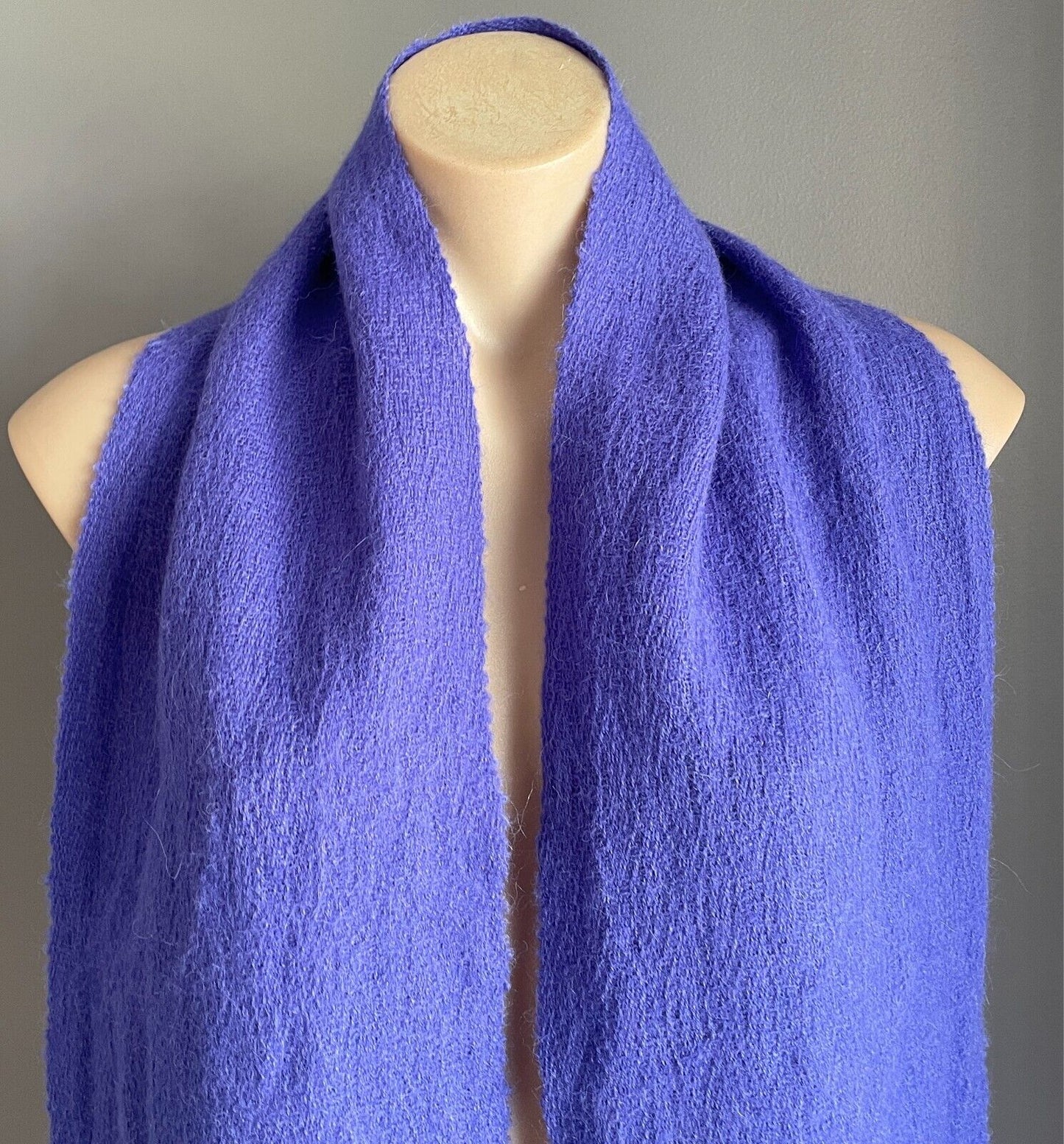 Ladies SCARF Purple Rectangle Soft To Touch Neck Wrap Fringe Trim