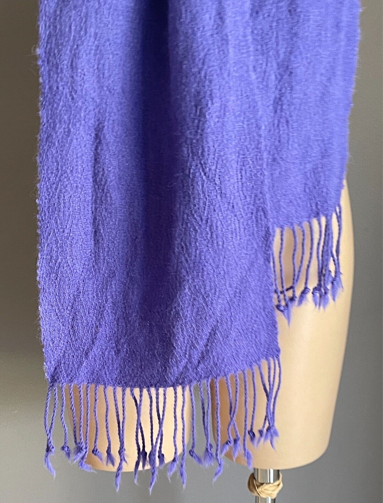 Ladies SCARF Purple Rectangle Soft To Touch Neck Wrap Fringe Trim