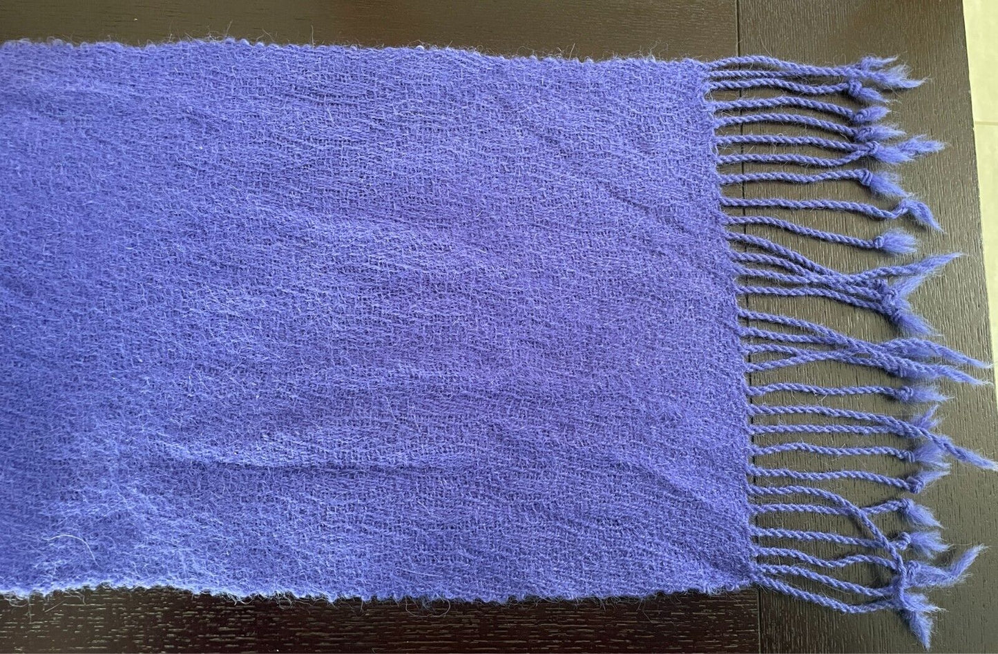 Ladies SCARF Purple Rectangle Soft To Touch Neck Wrap Fringe Trim