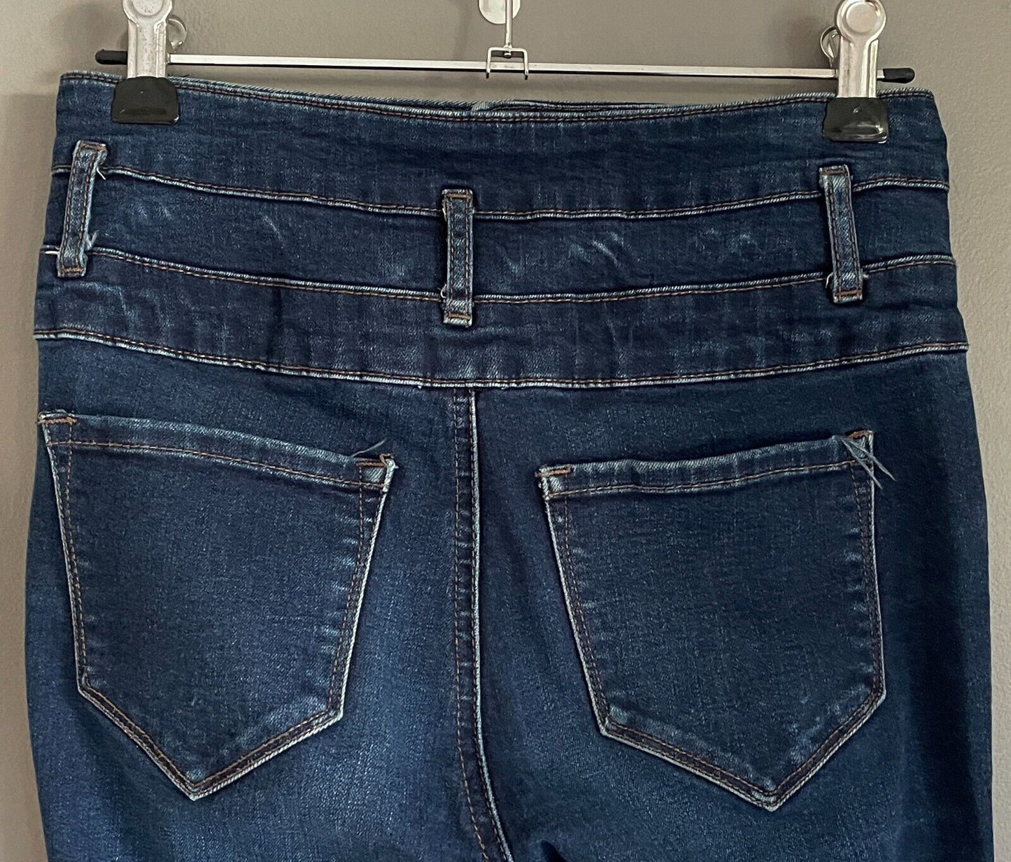 REFUGE Blue Stretch Denim Corset Waist Jeans Size 2 AU 6 Skinny Leg Style