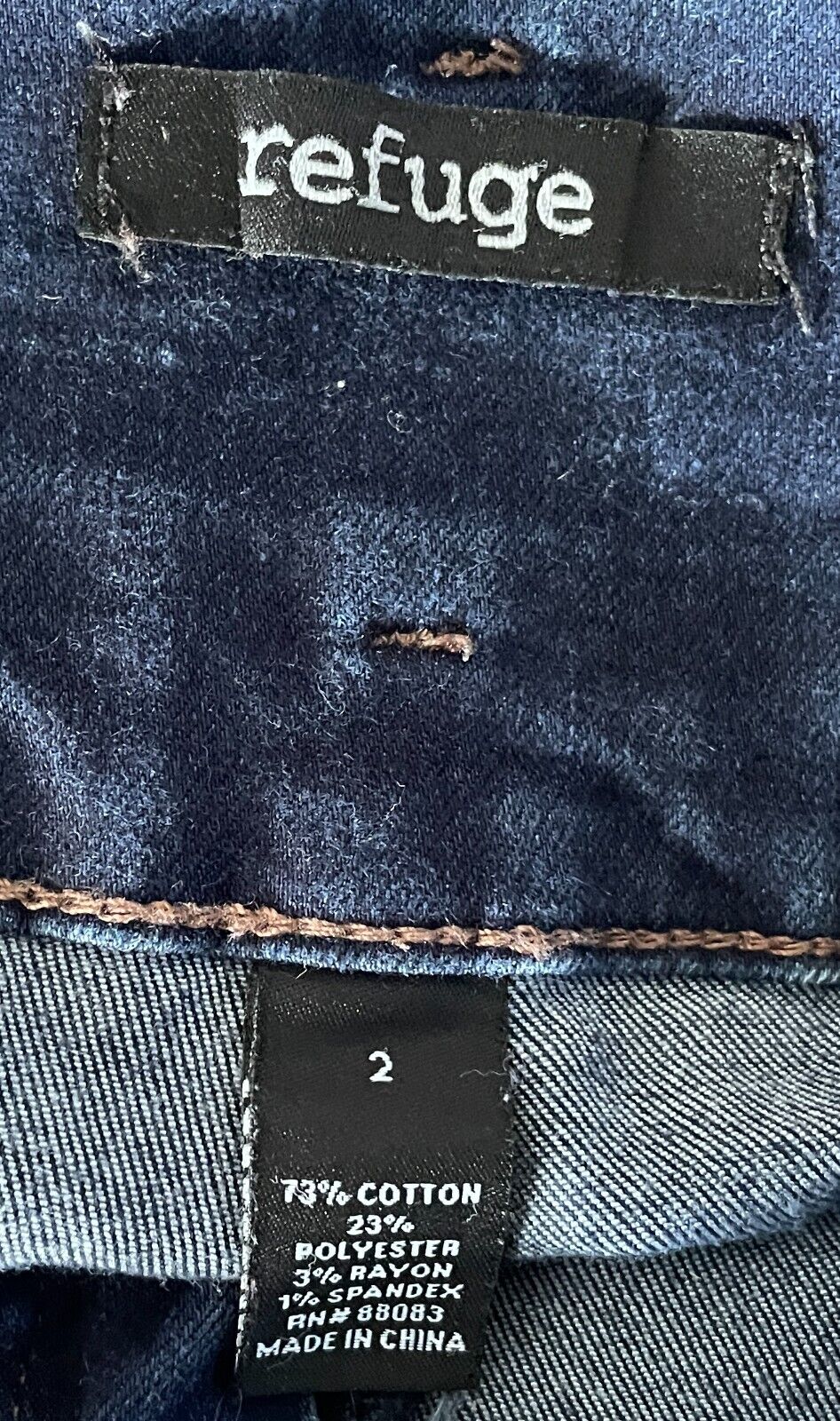 REFUGE Blue Stretch Denim Corset Waist Jeans Size 2 AU 6 Skinny Leg Style