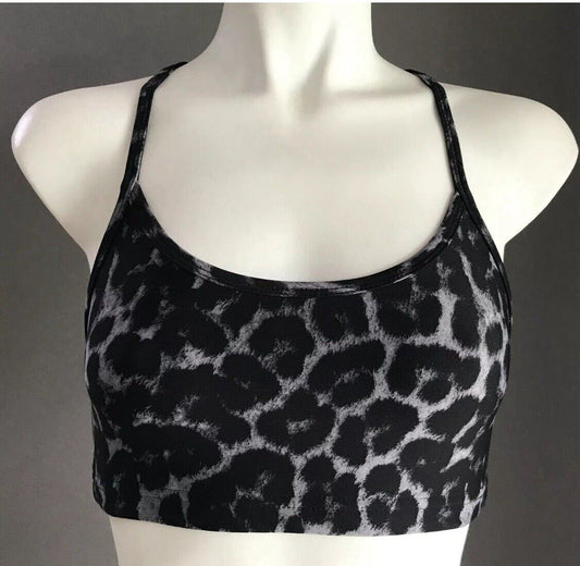 COTTON ON Crop Top Grey & Black Animal Print Ladies Size XS 8 NEW