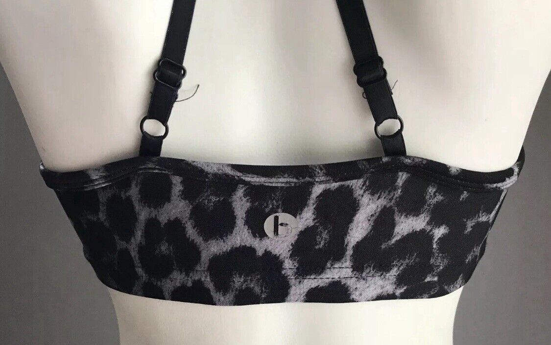 COTTON ON Crop Top Grey & Black Animal Print Ladies Size XS 8 NEW