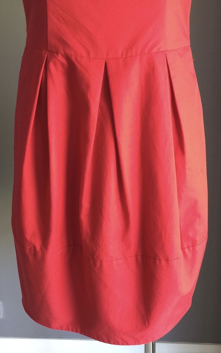 CUE Dress Red Sleeveless Empire Waist Pleated Frock Size 10 Wedding Cocktail