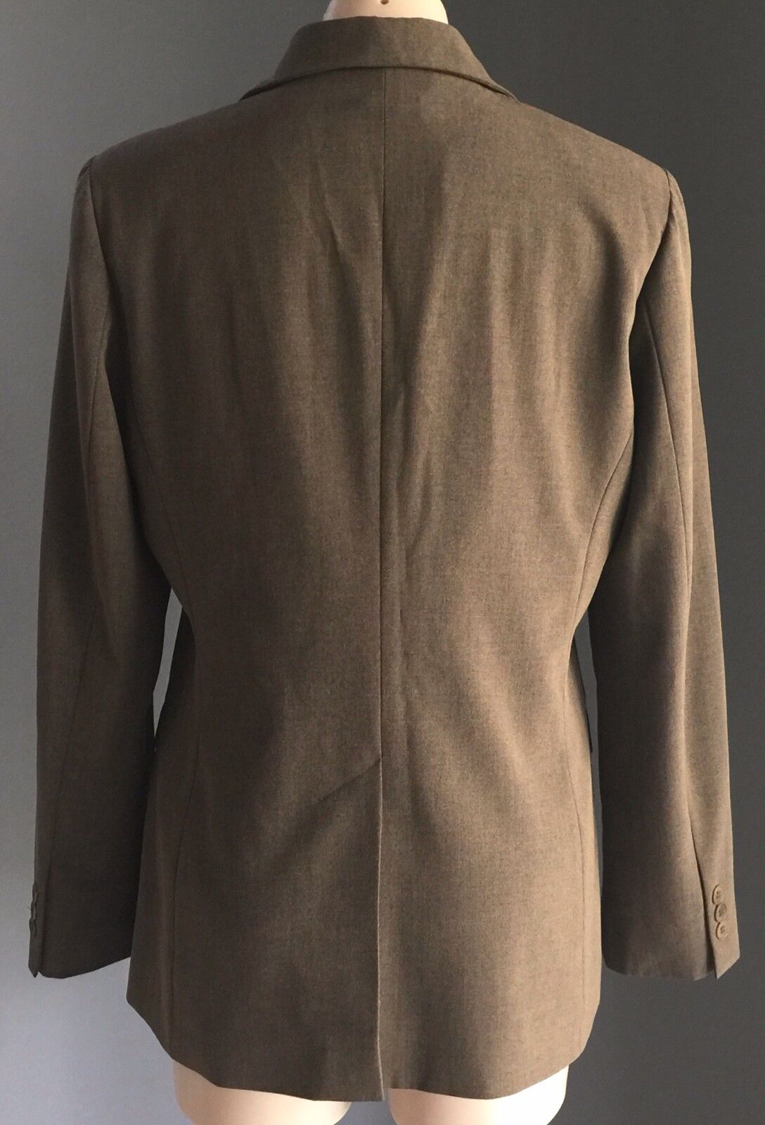 CUE IN THE CITY Coat Jacket Khaki Brown Single Breast Long Sleeve Sz 14 Vintage