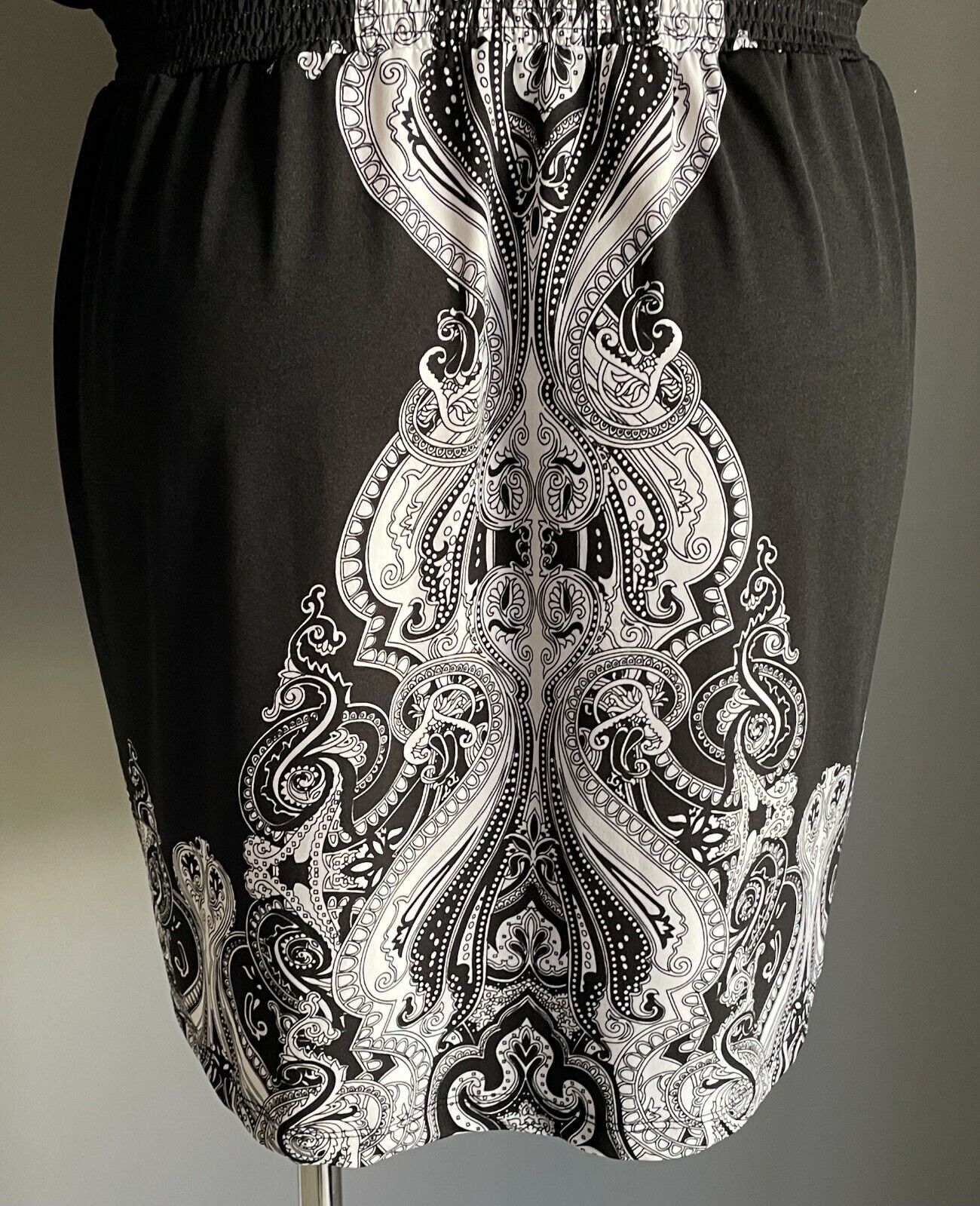 MILLERS Dress Black & White Print Sleeveless Elastic Waist Plus Size 22 NEW