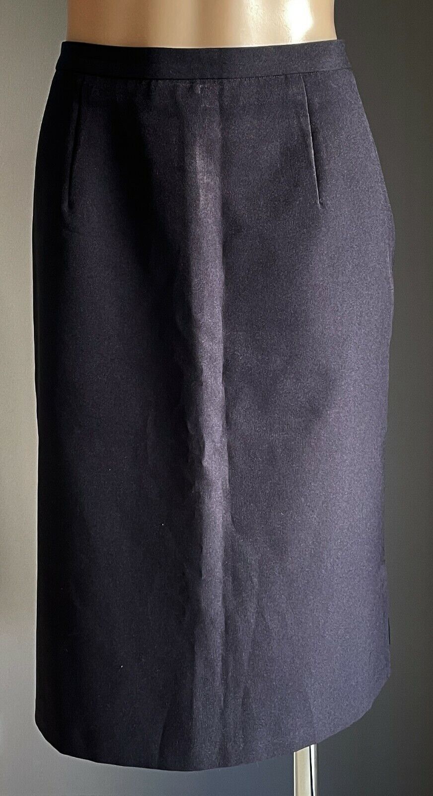 MILLERS Essentials Skirt Navy Blue Straight Knee Length w Side Slits Size 16
